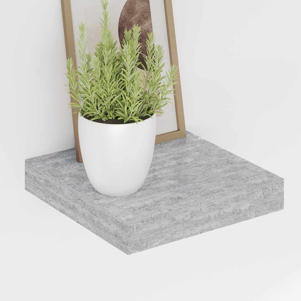 væghylder 4 stk. 23x23,5x3,8 cm MDF betongrå