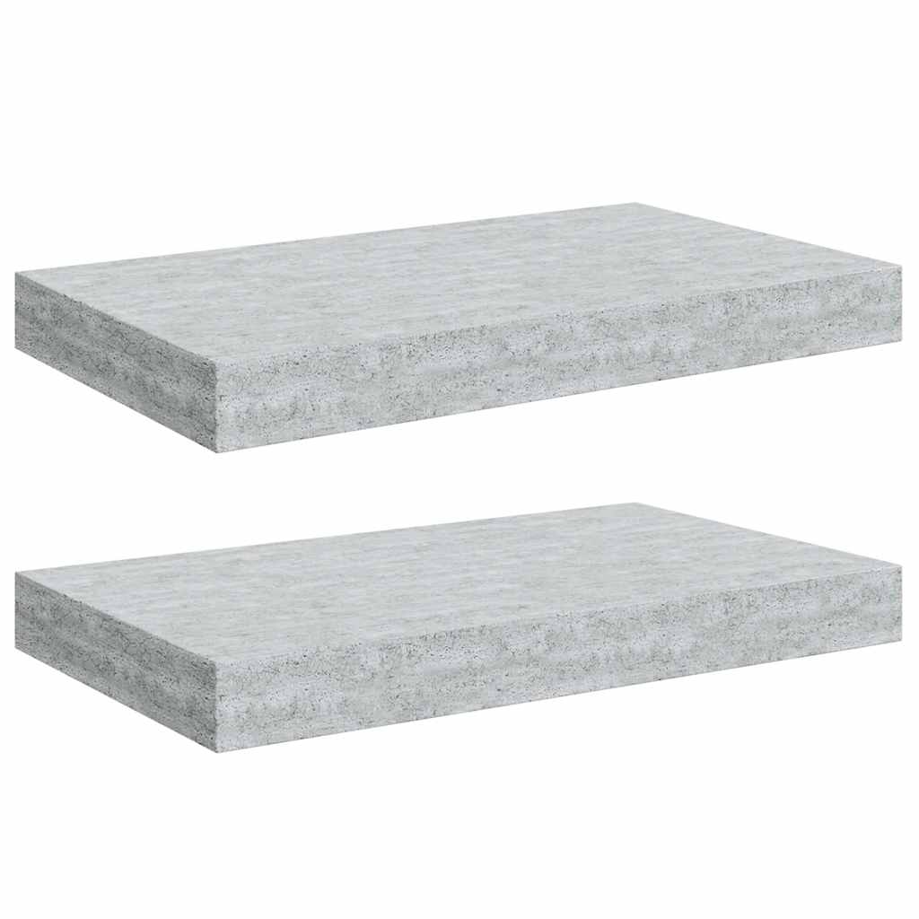 væghylder 2 stk. 40x23x3,8 cm MDF betongrå