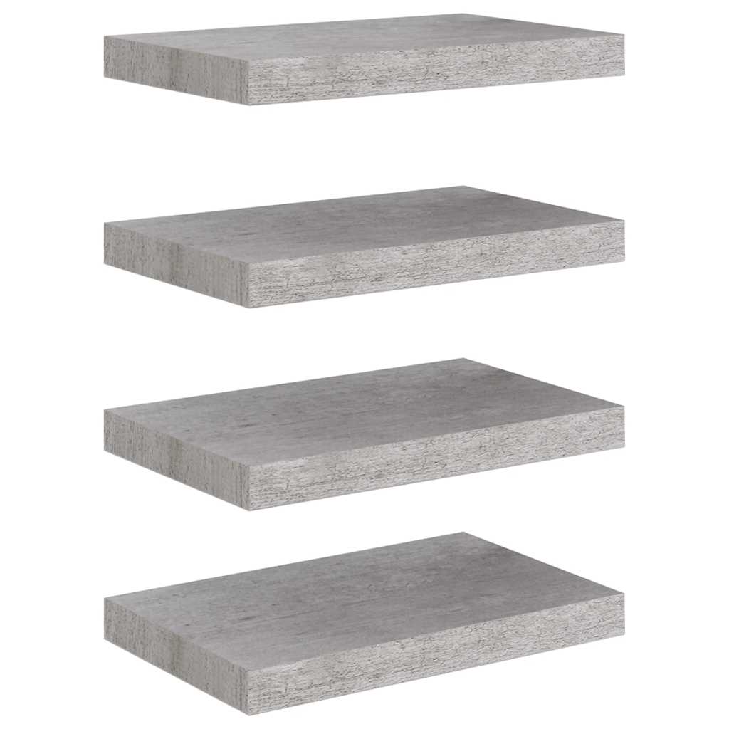 svævehylder 4 stk. 40x23x3,8 cm MDF betongrå
