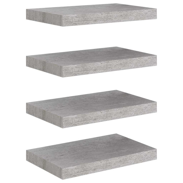 svævehylder 4 stk. 40x23x3,8 cm MDF betongrå