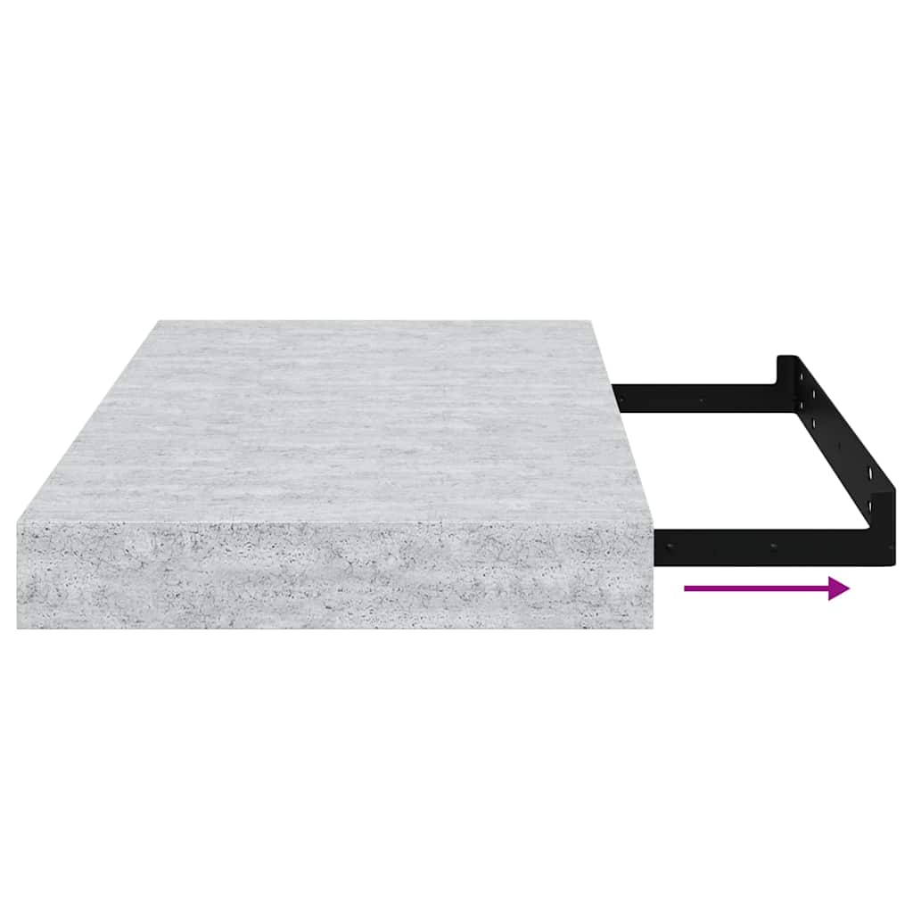 svævehylder 4 stk. 40x23x3,8 cm MDF betongrå