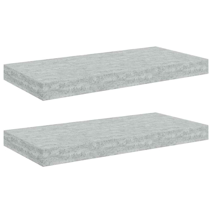 væghylder 2 stk. 50x23x3,8 cm MDF betongrå