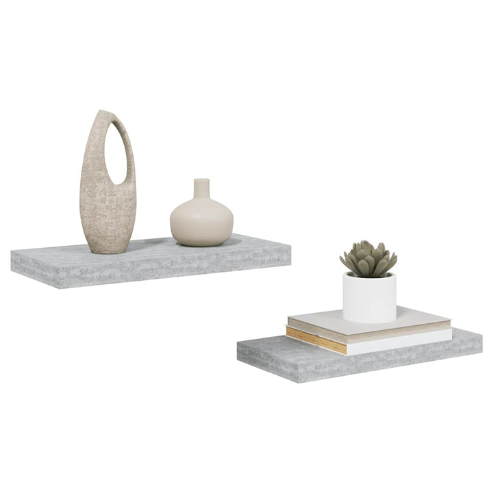 væghylder 2 stk. 50x23x3,8 cm MDF betongrå