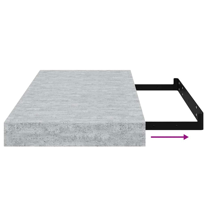 væghylder 4 stk. 50x23x3,8 cm MDF betongrå