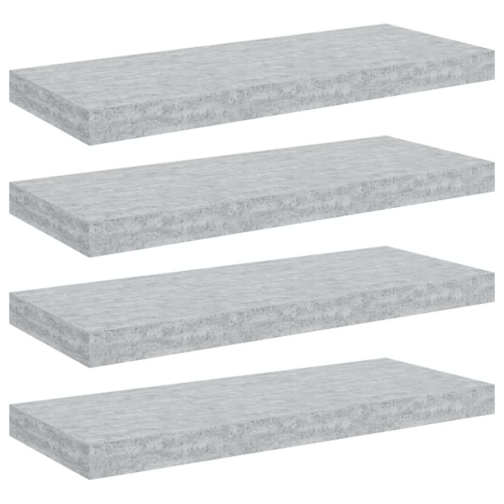 væghylder 4 stk. 60x23,5x3,8 cm MDF betongrå
