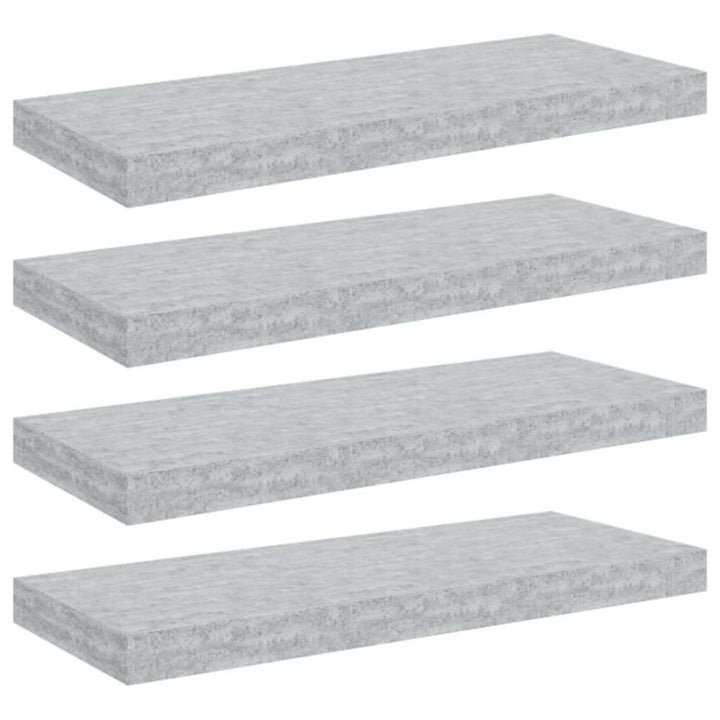 væghylder 4 stk. 60x23,5x3,8 cm MDF betongrå