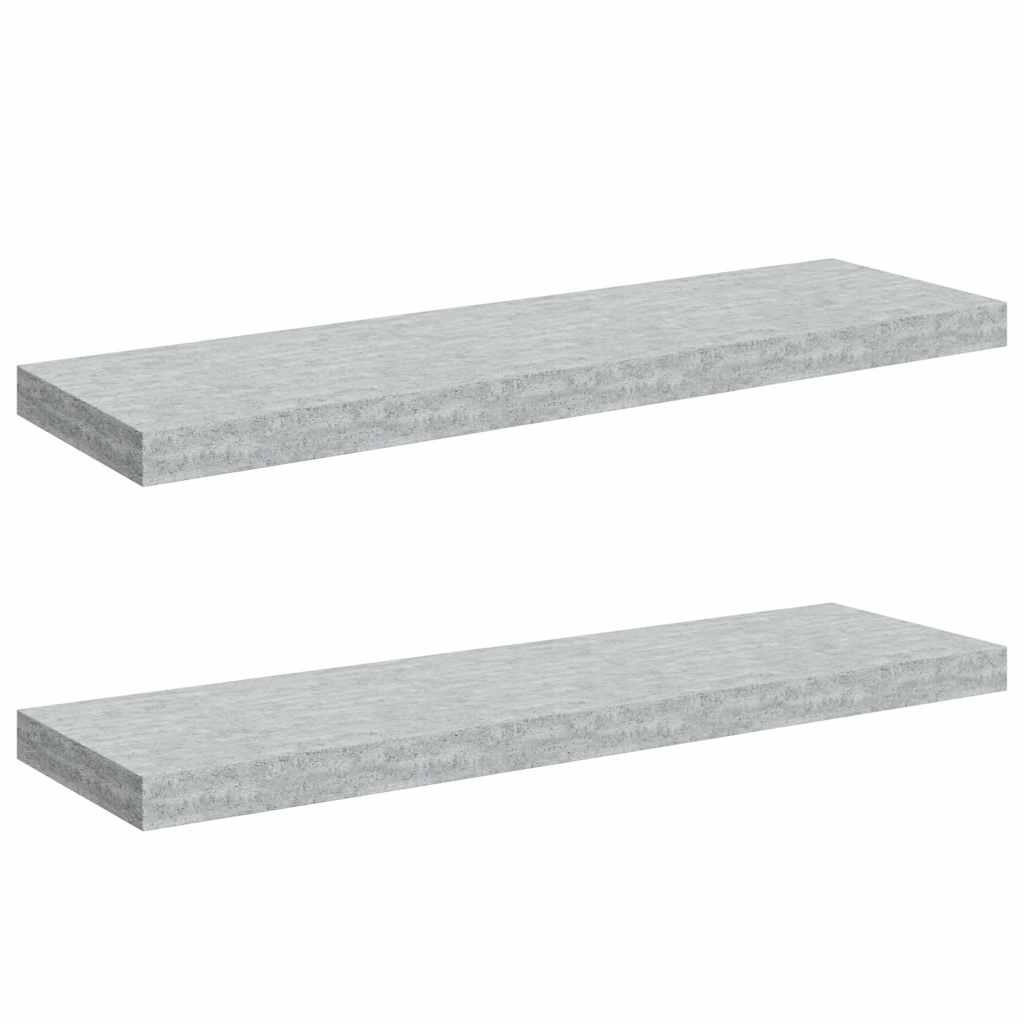 væghylder 2 stk. 80x23,5x3,8 cm MDF betongrå