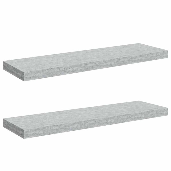 væghylder 2 stk. 80x23,5x3,8 cm MDF betongrå