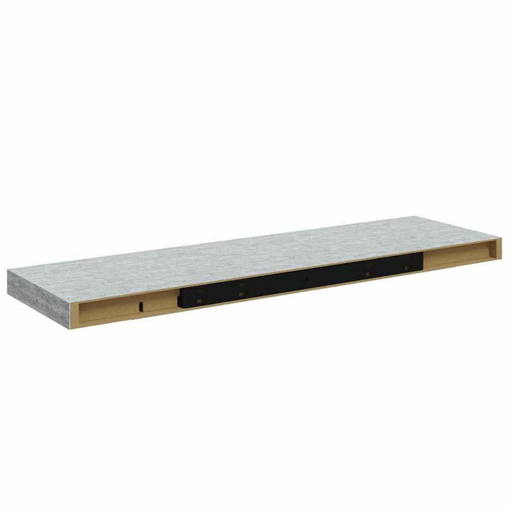 væghylder 2 stk. 80x23,5x3,8 cm MDF betongrå