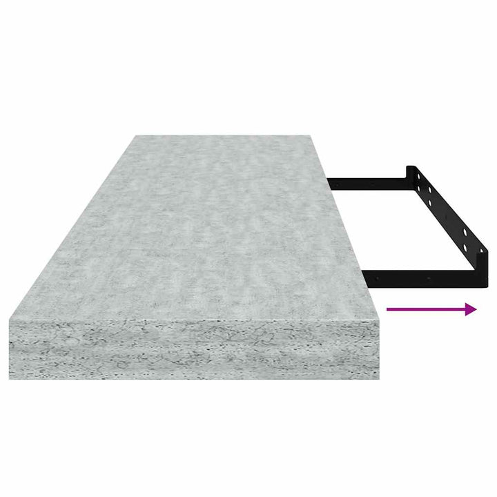 svævehylde 90x23,5x3,8 cm MDF betongrå