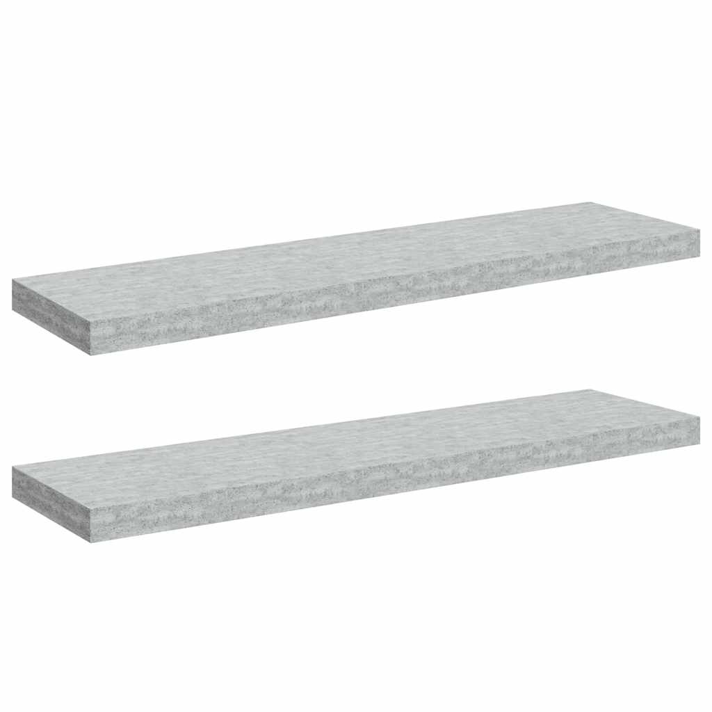 svævehylder 2 stk. 90x23,5x3,8 cm MDF betongrå