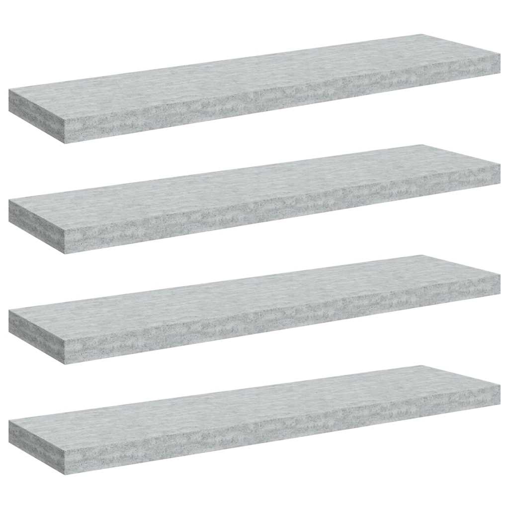 svævehylder 4 stk. 90x23,5x3,8 cm MDF betongrå