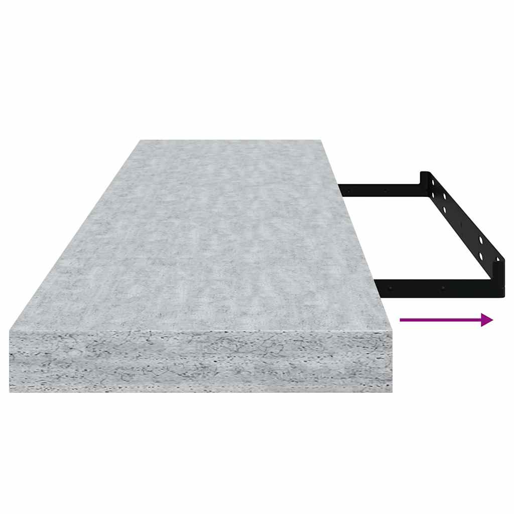 svævehylder 4 stk. 90x23,5x3,8 cm MDF betongrå