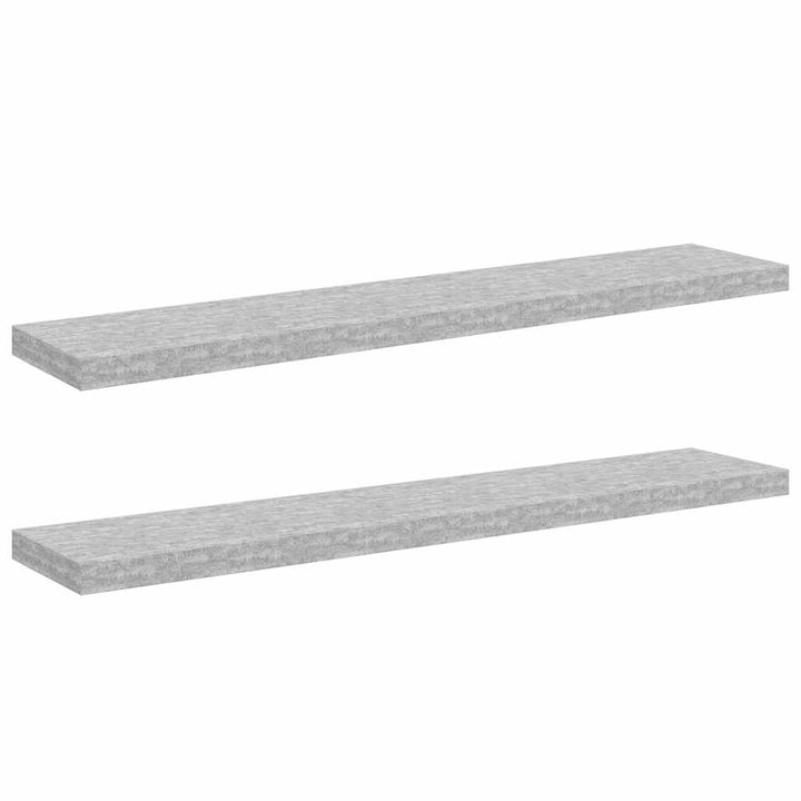 væghylder 2 stk. 120x23,5x3,8 cm MDF betongrå