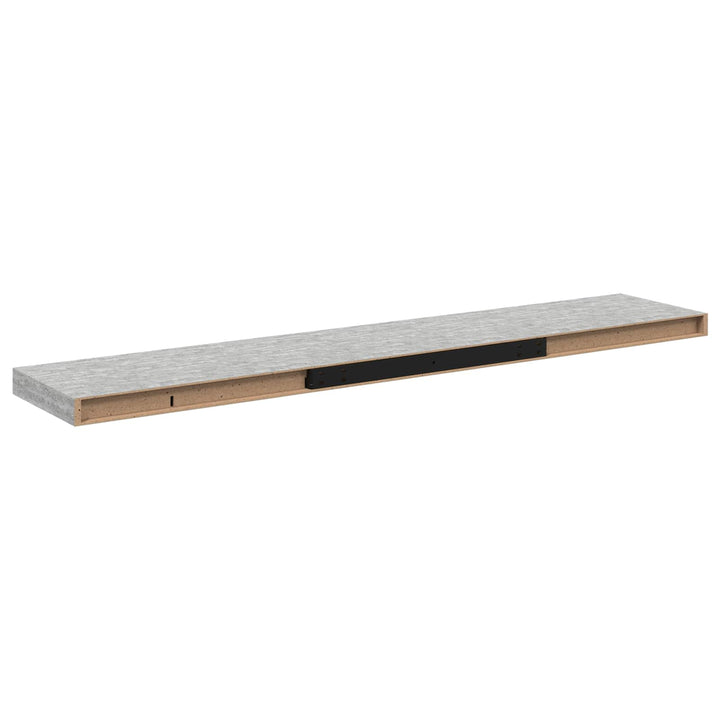 væghylder 2 stk. 120x23,5x3,8 cm MDF betongrå