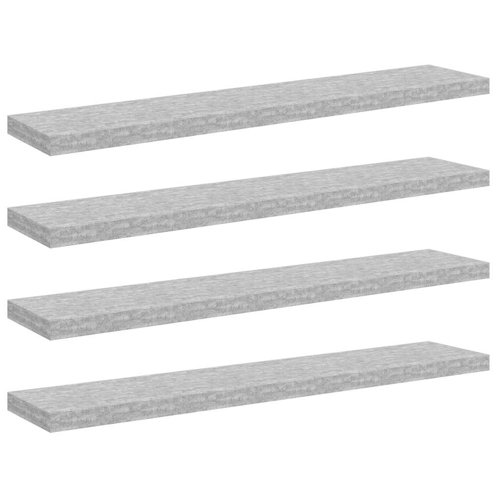 væghylder 4 stk. 120x23,5x3,8 cm MDF betongrå