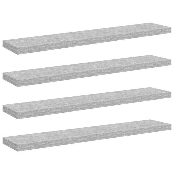 væghylder 4 stk. 120x23,5x3,8 cm MDF betongrå
