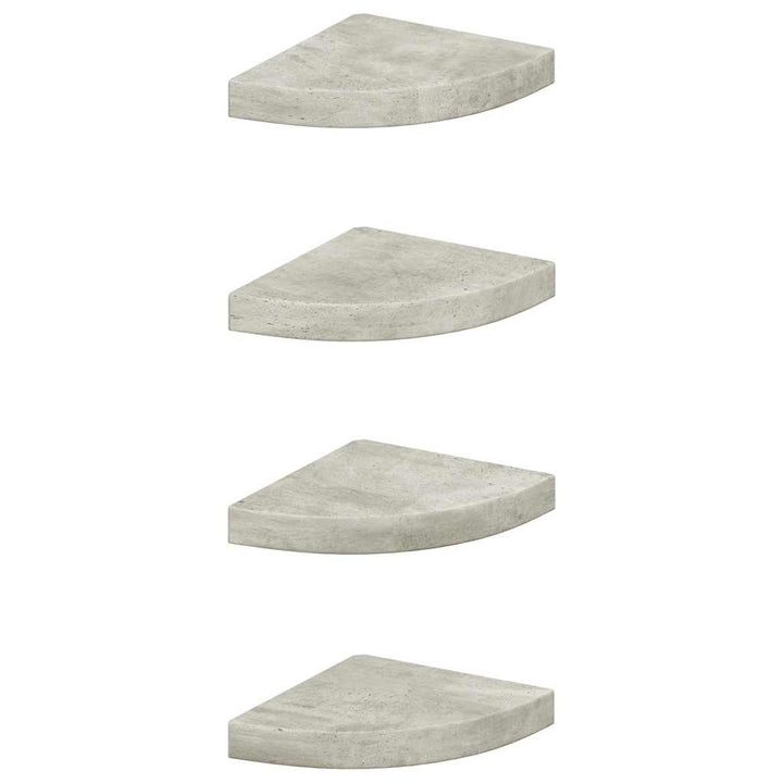 hjørnehylder 4 stk. 25x25x3,8 cm MDF betongrå