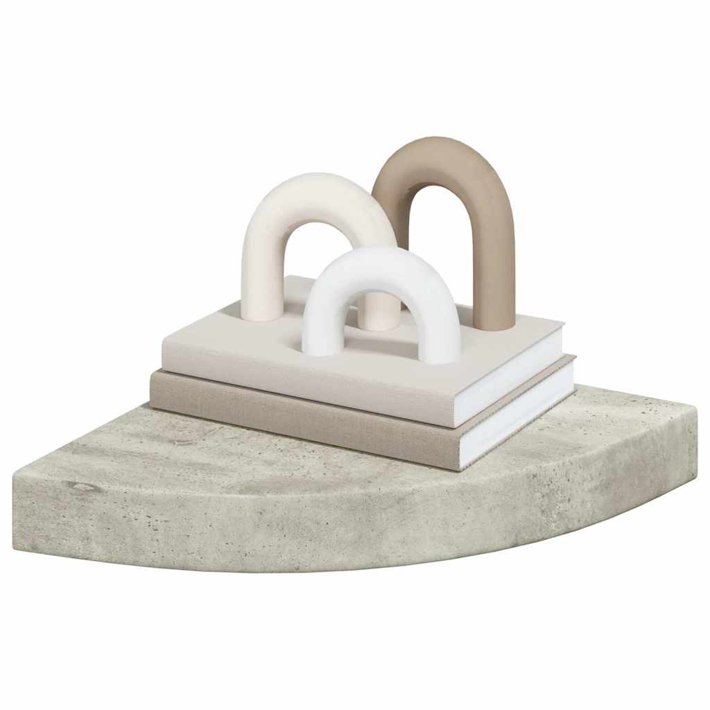 hjørnehylder 4 stk. 25x25x3,8 cm MDF betongrå