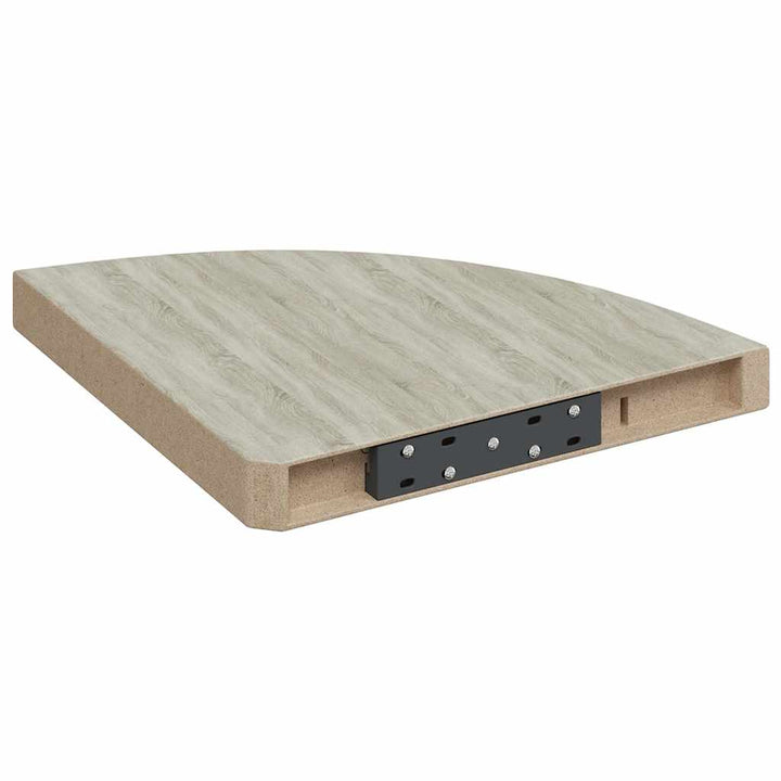hjørnehylde 35x35x3,8 cm MDF egetræsfarve og hvid