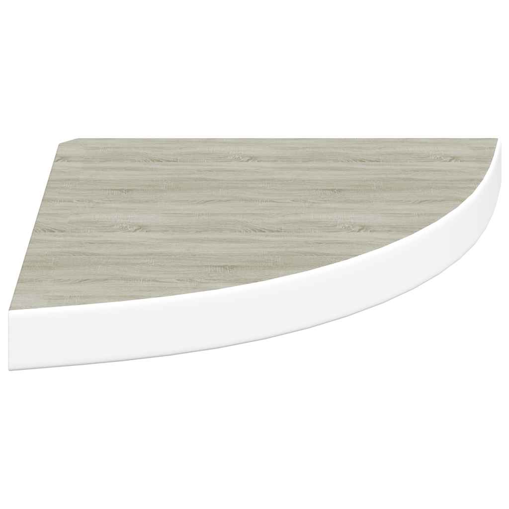 hjørnehylder 2 stk. 35x35x3,8 cm MDF egetræsfarve og hvid