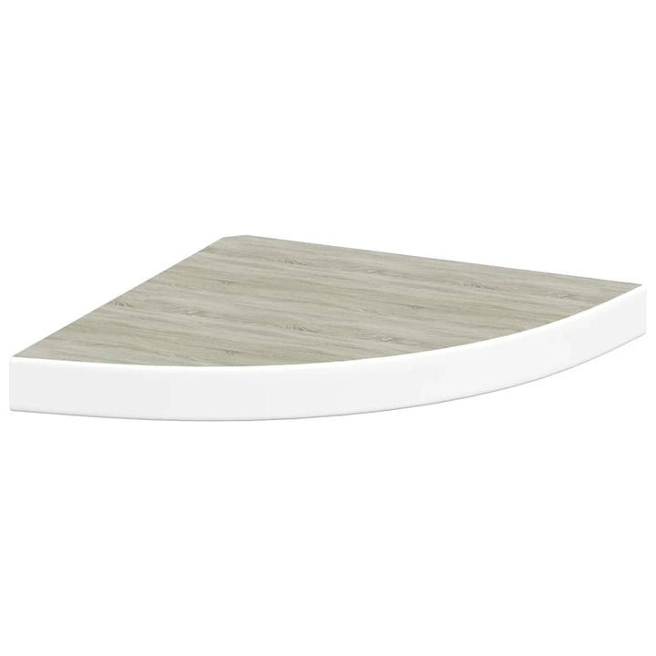 hjørnehylder 4 stk. 35x35x3,8 cm MDF egetræsfarvet og hvid