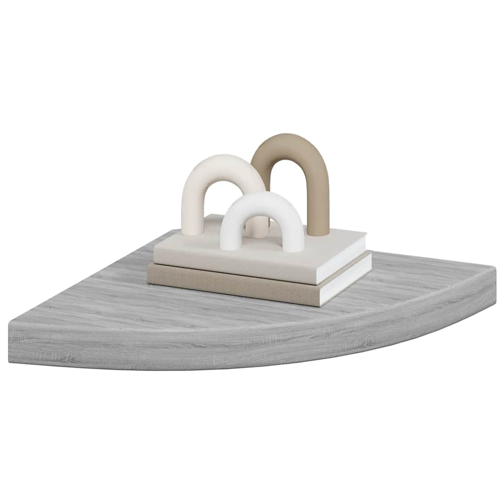 hjørnehylder 4 stk. 35x35x3,8 cm MDF betongrå