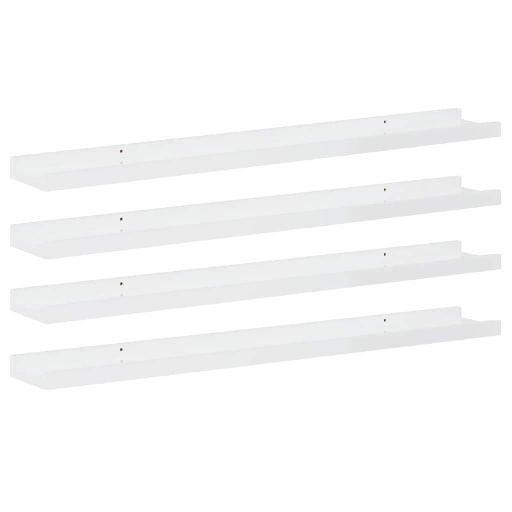 væghylder 4 stk. 80x9x3 cm hvid højglans