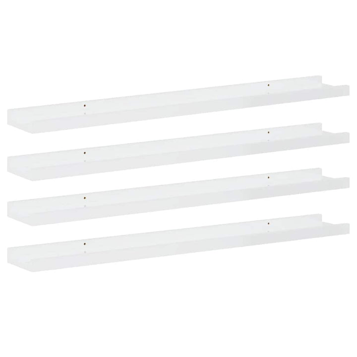 væghylder 4 stk. 80x9x3 cm hvid højglans
