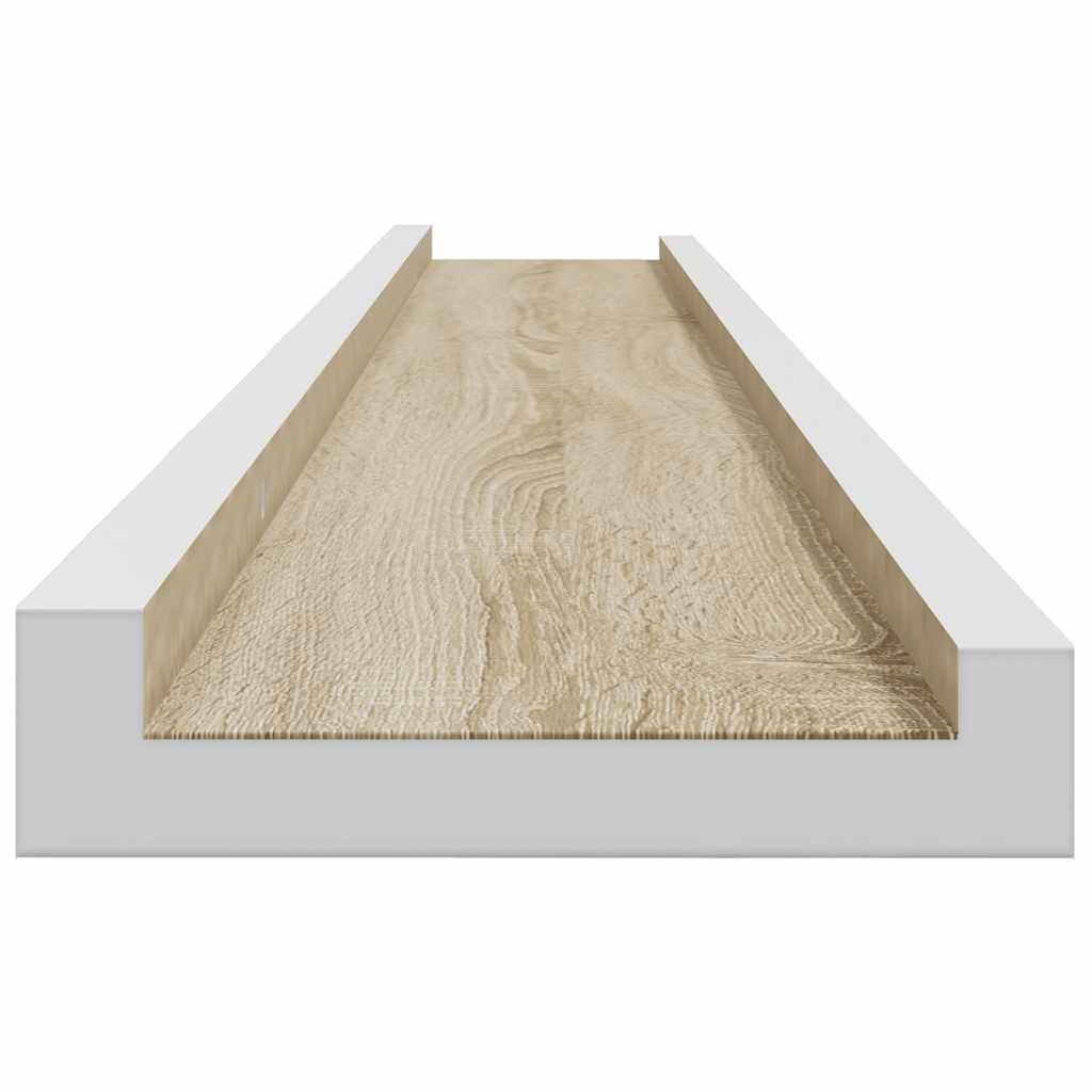 væghylder 2 stk. 100x9x3 cm hvid og sonoma-eg