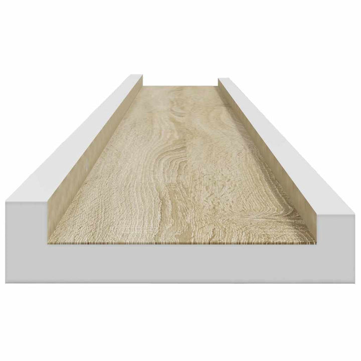 væghylder 2 stk. 115x9x3 cm hvid og sonoma-eg