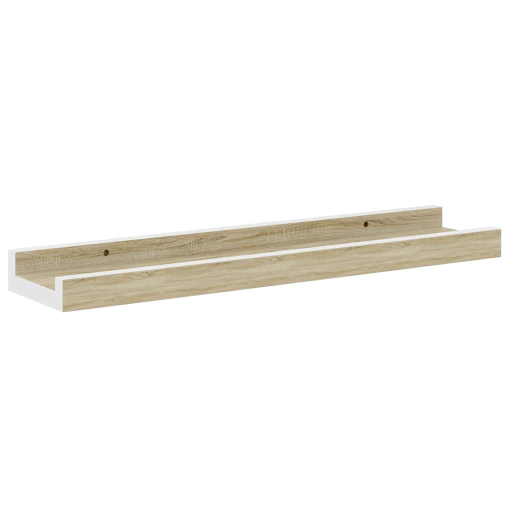væghylder 4 stk. 40x9x3 cm hvid og sonoma-eg