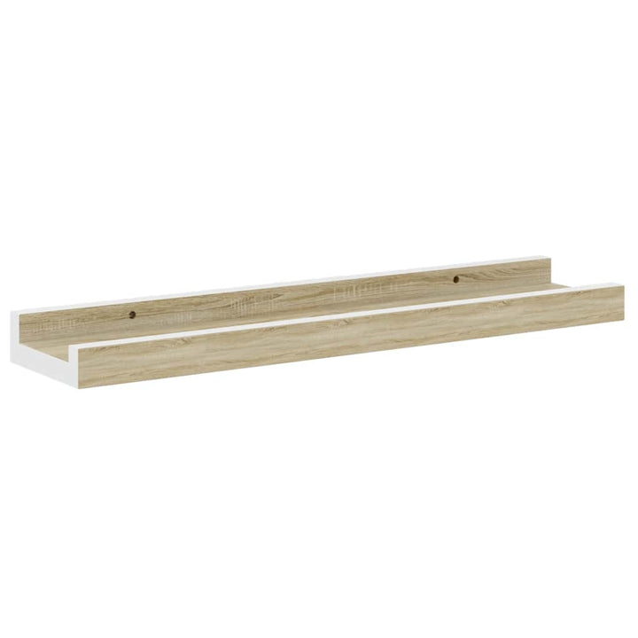 væghylder 4 stk. 40x9x3 cm hvid og sonoma-eg