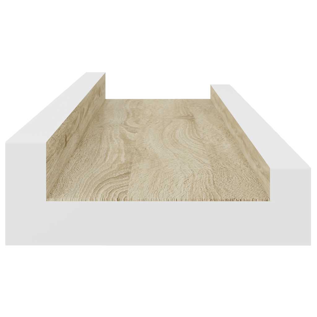 væghylder 4 stk. 40x9x3 cm hvid og sonoma-eg