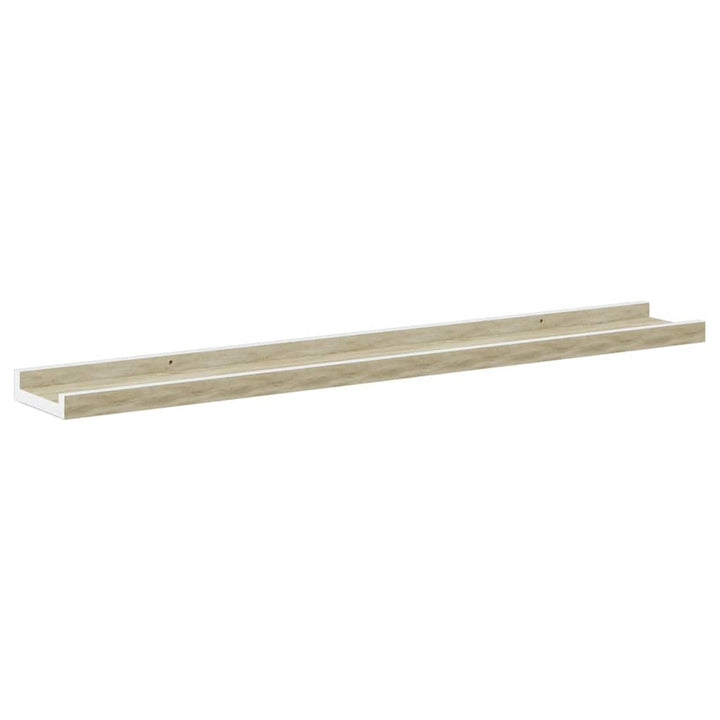 væghylder 4 stk. 80x9x3 cm hvid og sonoma-eg