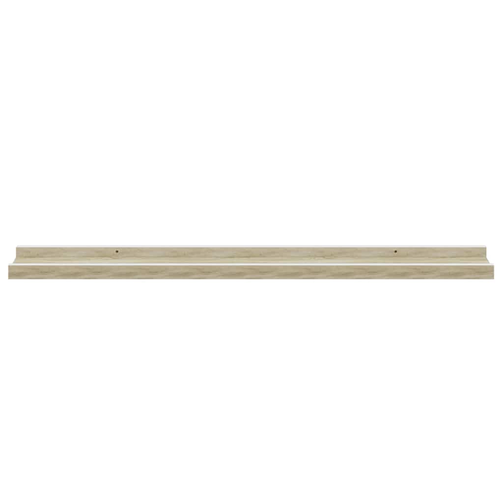 væghylder 4 stk. 80x9x3 cm hvid og sonoma-eg