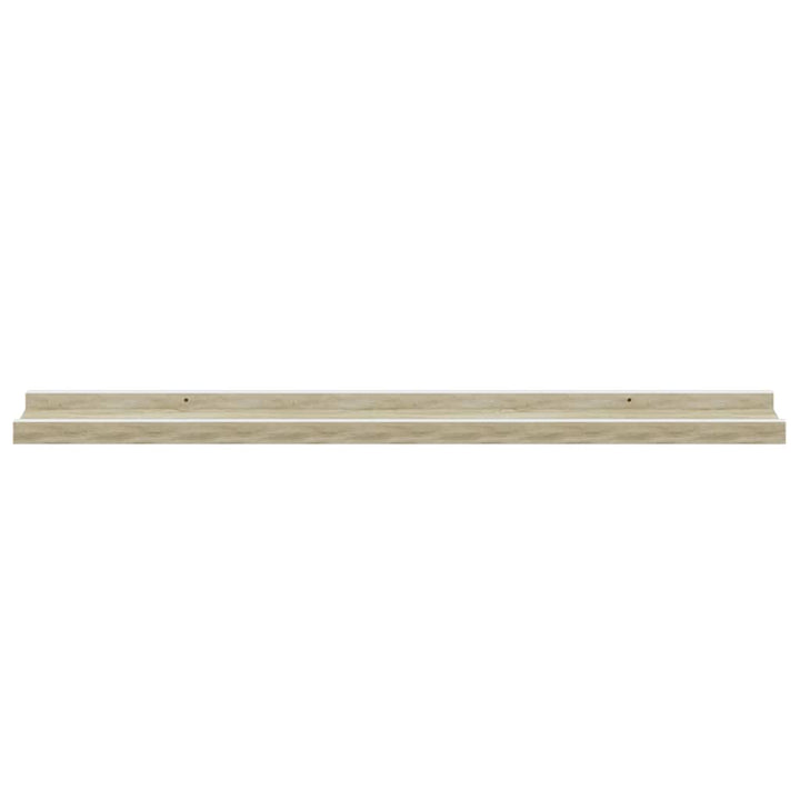 væghylder 4 stk. 80x9x3 cm hvid og sonoma-eg