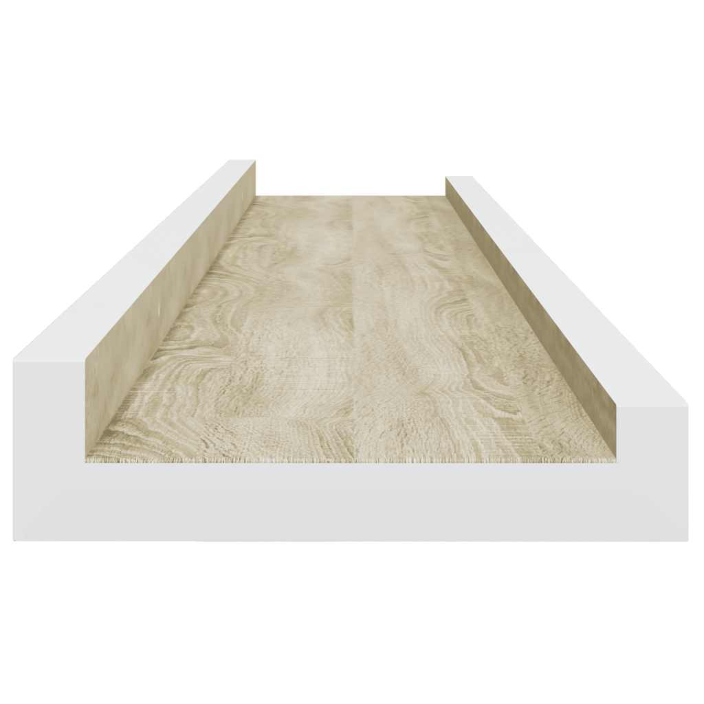 væghylder 4 stk. 80x9x3 cm hvid og sonoma-eg