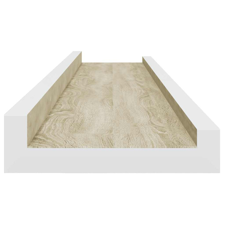væghylder 4 stk. 80x9x3 cm hvid og sonoma-eg