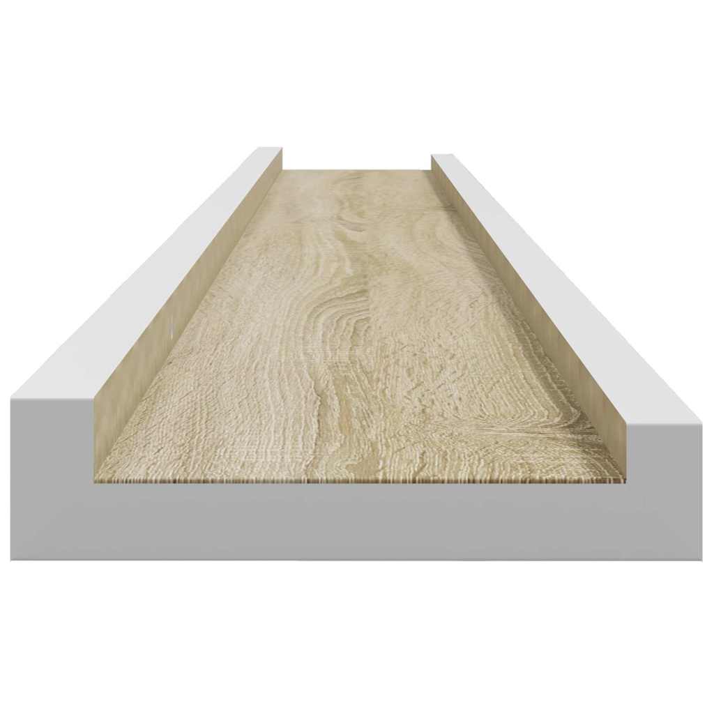 væghylder 4 stk. 100x9x3 cm hvid og sonoma-eg