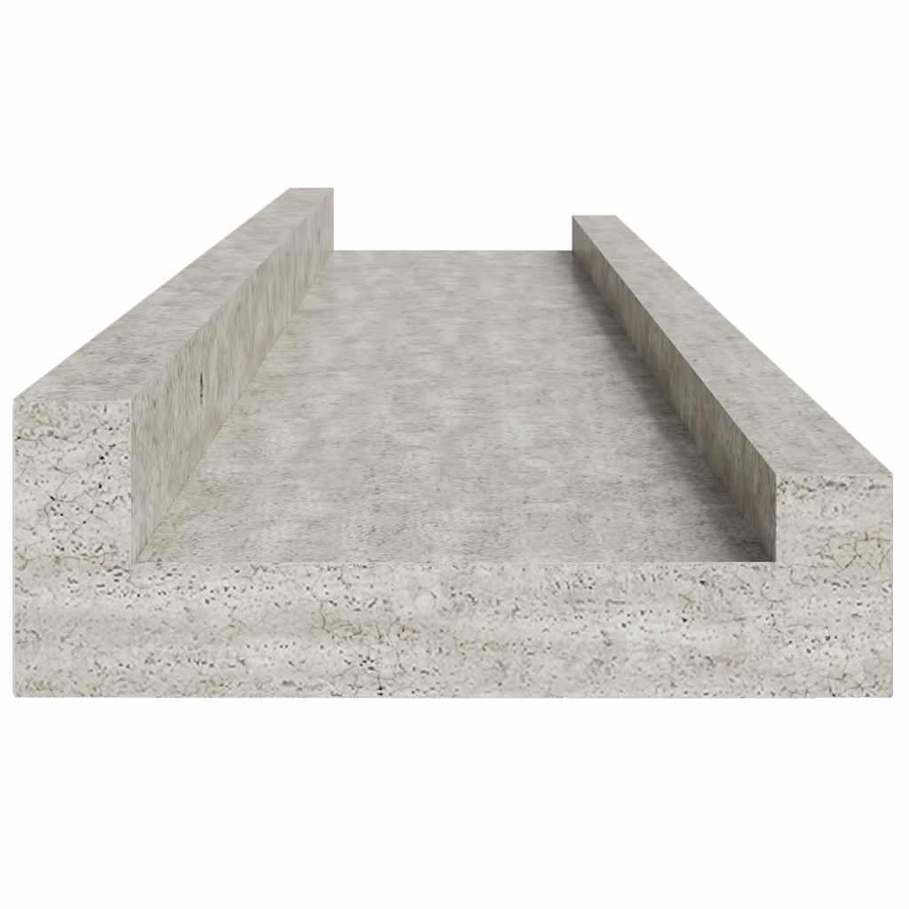 væghylder 2 stk. 60x9x3 cm betongrå