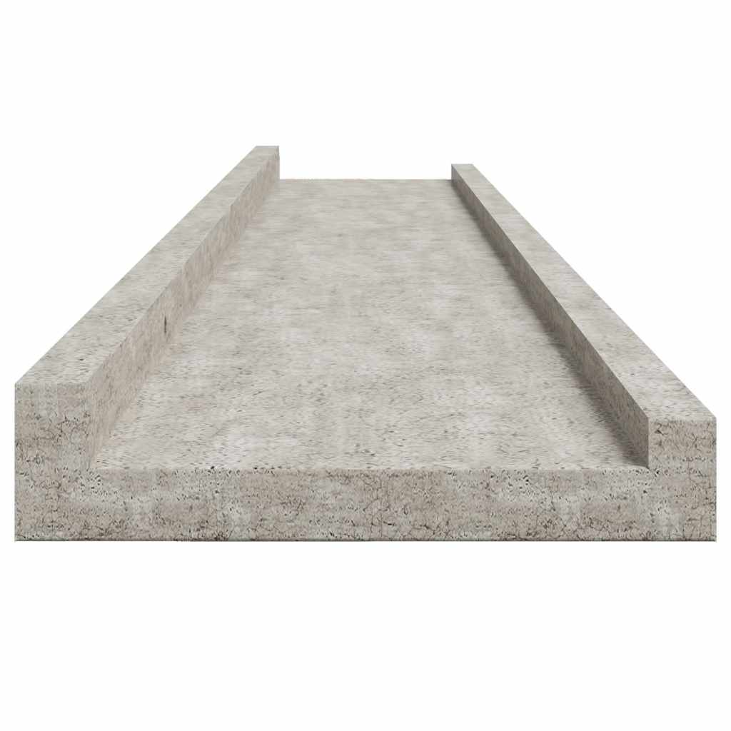 væghylder 2 stk. 100x9x3 cm betongrå