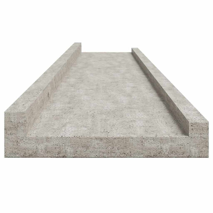 væghylder 2 stk. 100x9x3 cm betongrå