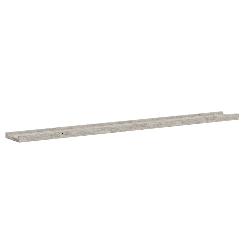 væghylder 2 stk. 100x9x3 cm betongrå