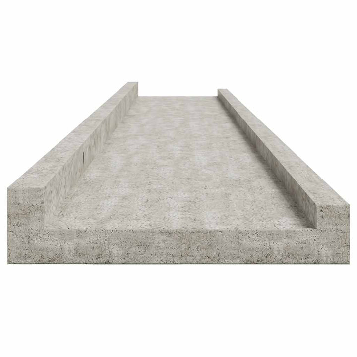 væghylder 2 stk. 115x9x3 cm betongrå