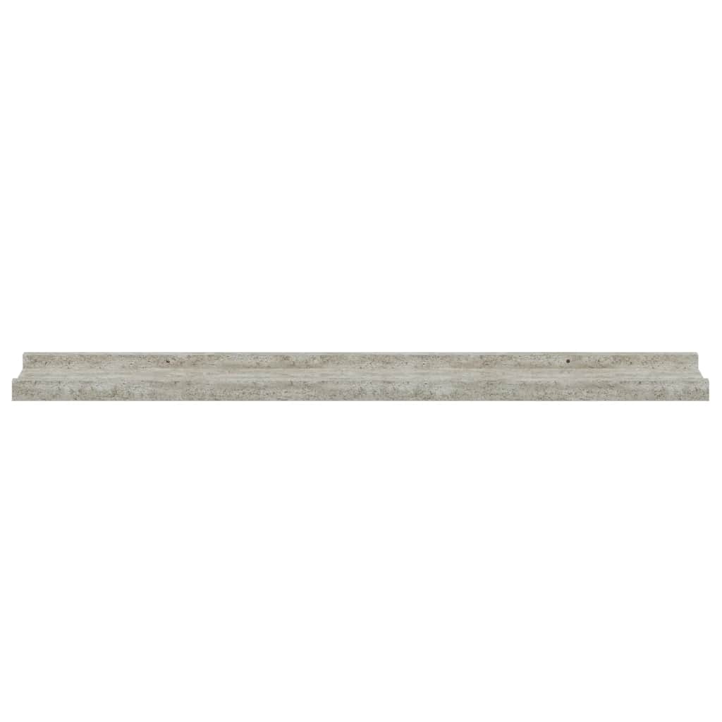 væghylder 4 stk. 80x9x3 cm betongrå