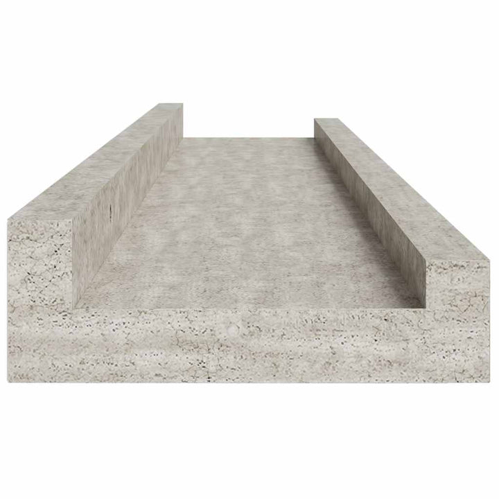 væghylder 4 stk. 80x9x3 cm betongrå