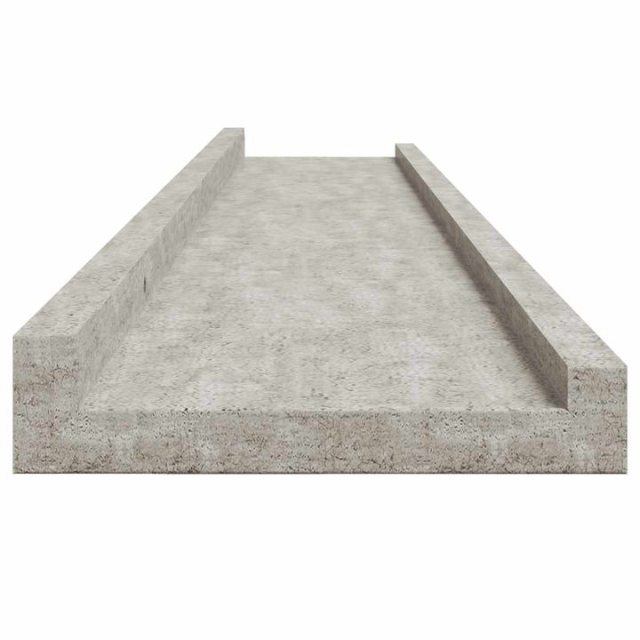 væghylder 4 stk. 100x9x3 cm betongrå