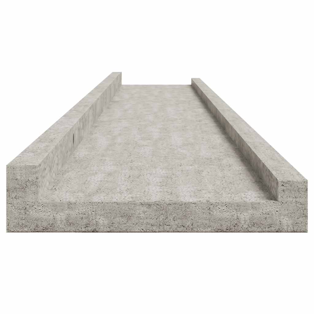 væghylder 4 stk. 115x9x3 cm betongrå
