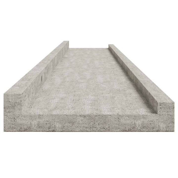 væghylder 4 stk. 115x9x3 cm betongrå